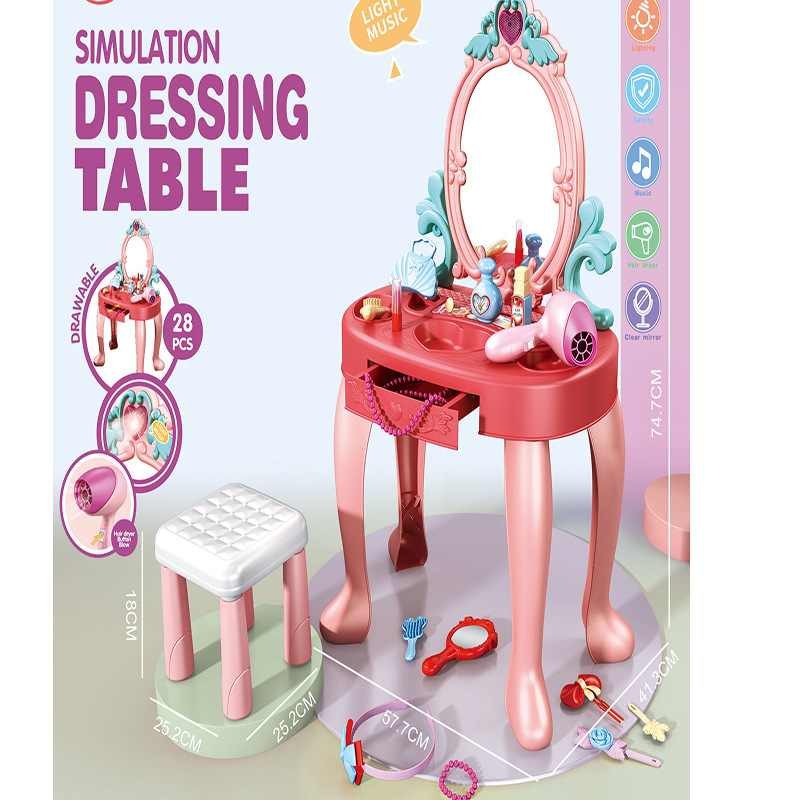 New Pretend Play Makeup Table  - đánh giá và giá Beauty Makeup Set For Kids