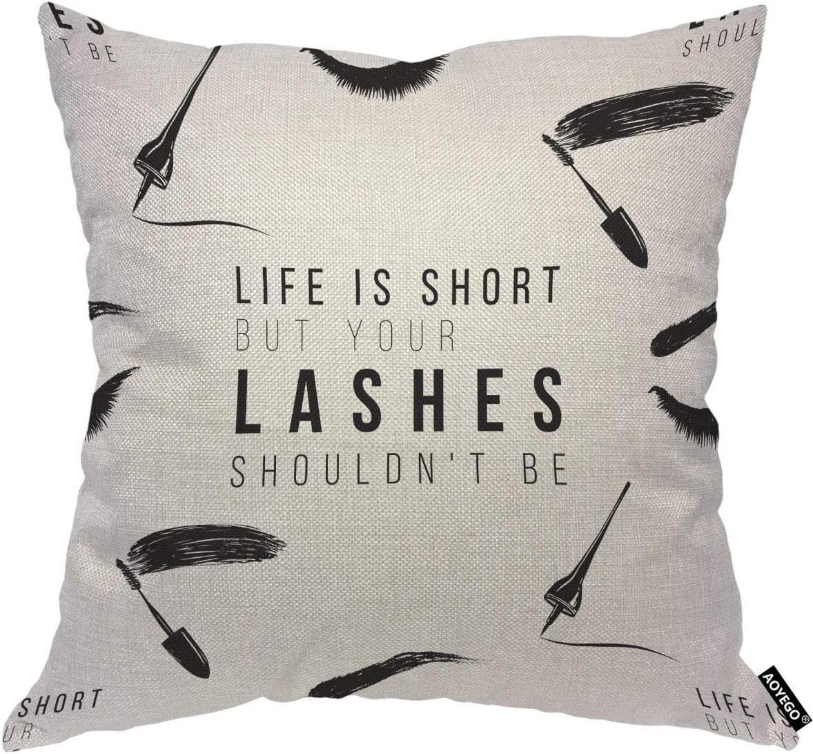 Funny Eyelash Quote Pillow Cov - đánh giá và giá Beauty Makeup Quotes Funny