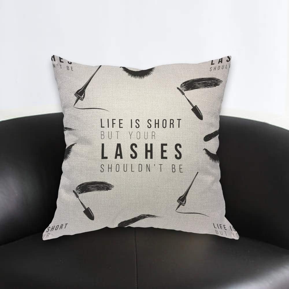 Funny Eyelash Quote Pillow Cov - đánh giá và giá Beauty Makeup Quotes Funny