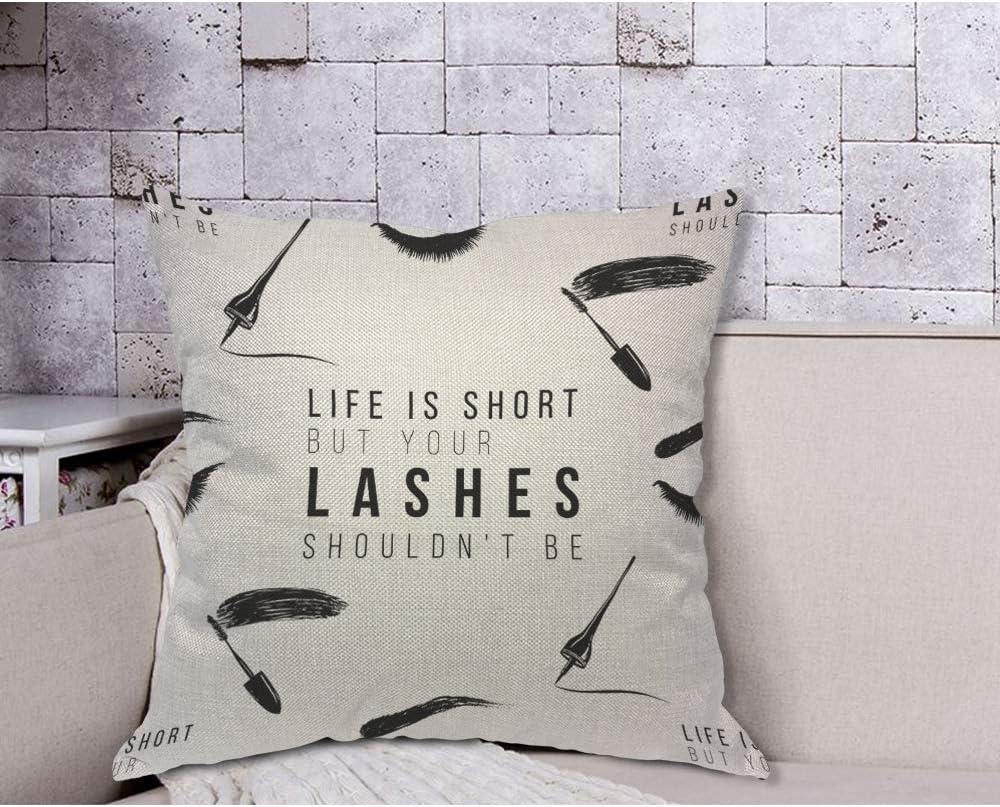 Funny Eyelash Quote Pillow Cov - đánh giá và giá Beauty Makeup Quotes Funny