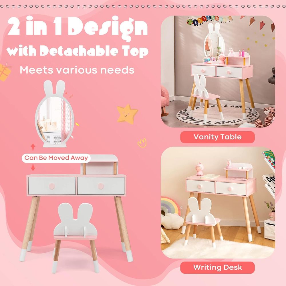 EY Kids Vanity, Rabbit Themed  - đánh giá và giá Beauty Makeup Set For Kids