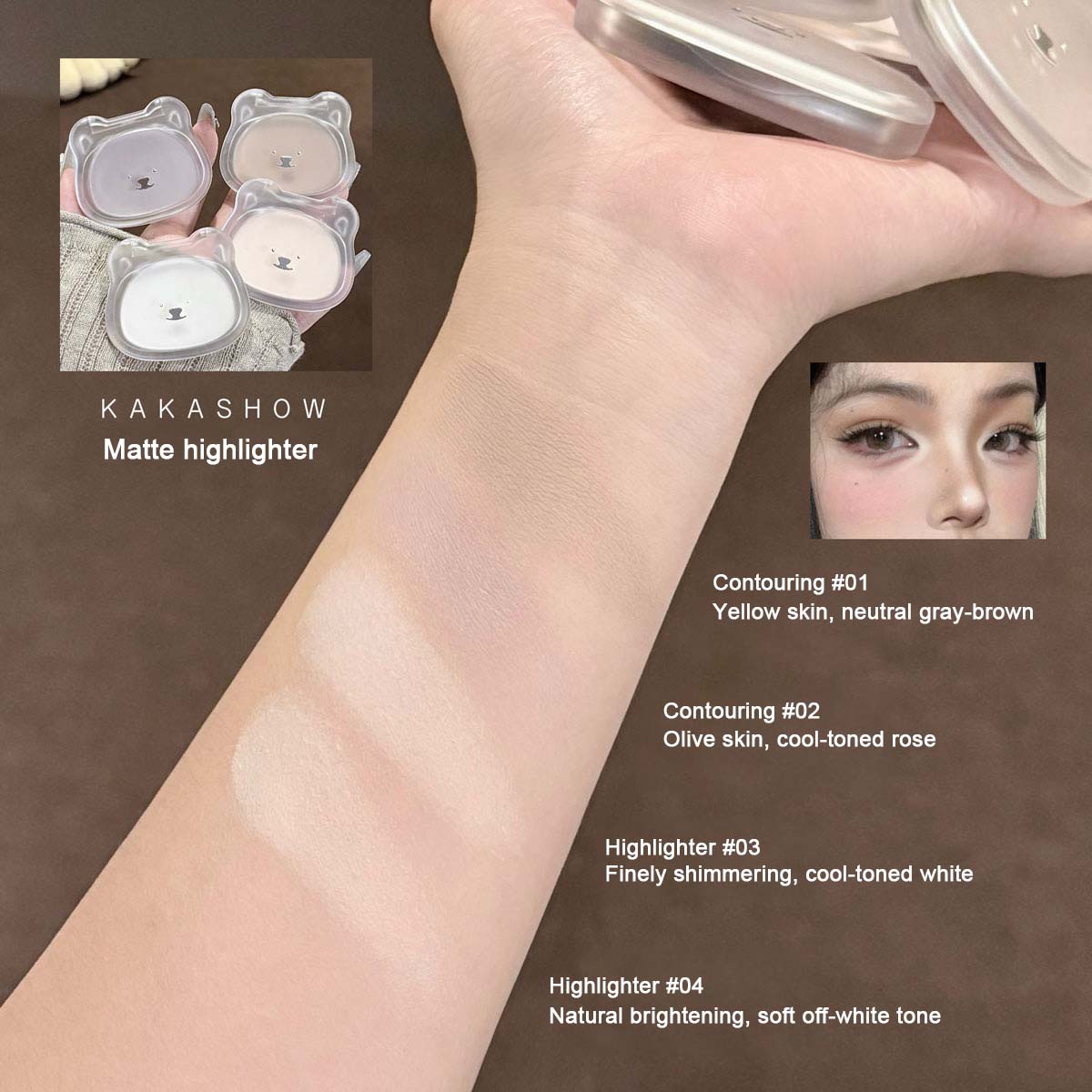 Kakashow Matte Highlighter Sil - đánh giá và giá Fenty Beauty Makeup Highlighter
