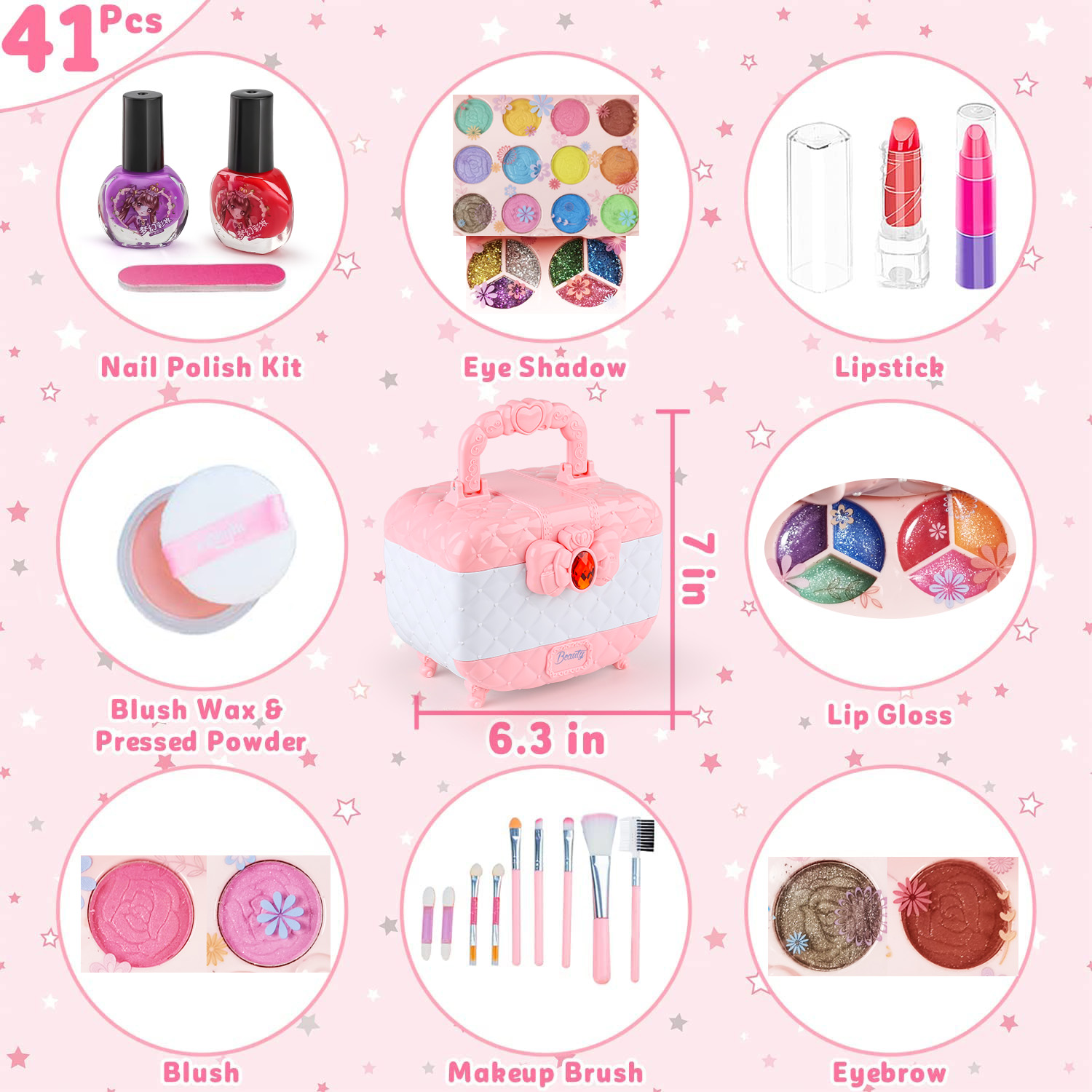 Kids Makeup Toy Kit for Girls, - đánh giá và giá Beauty Makeup Set For Kids