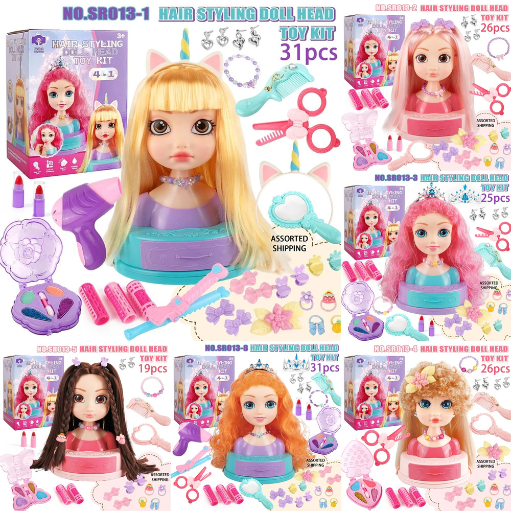 Hair Styling Doll Head Makeup  - đánh giá và giá Beauty Makeup Set For Kids